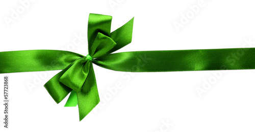 Color gift satin ribbon bow, isolated on white