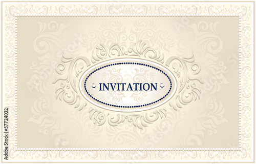 Invitation or Wedding frame with Floral background