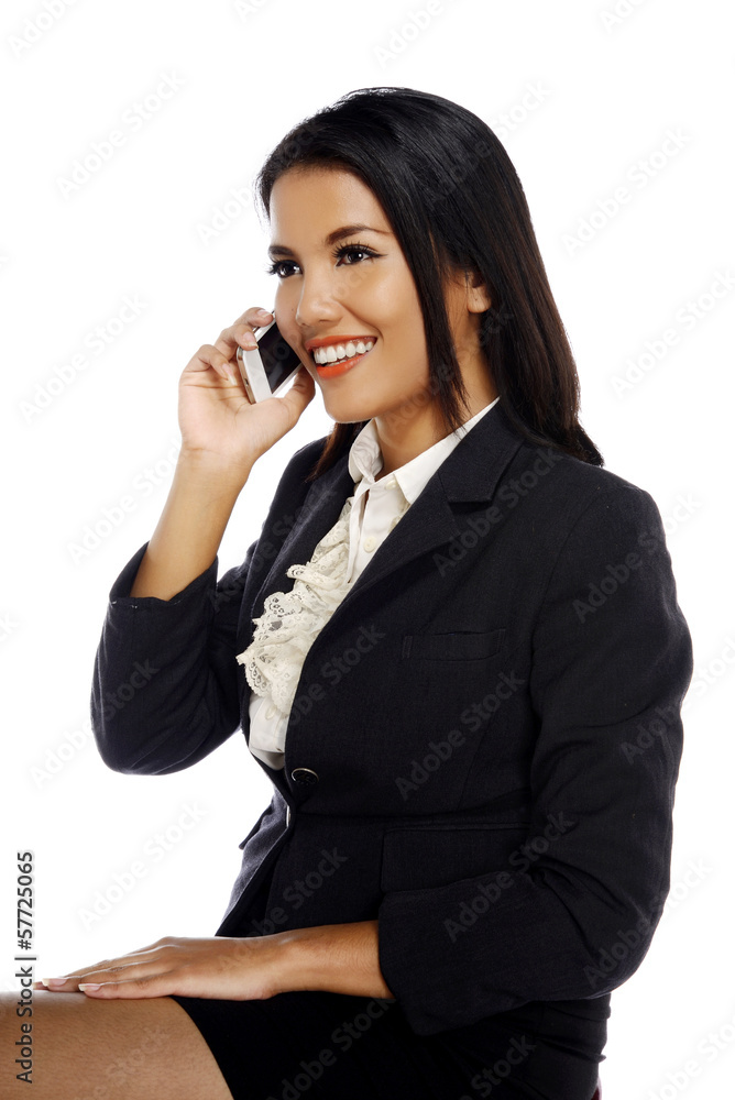 Happy business woman with a smartphone Happy business woman with a smartphone