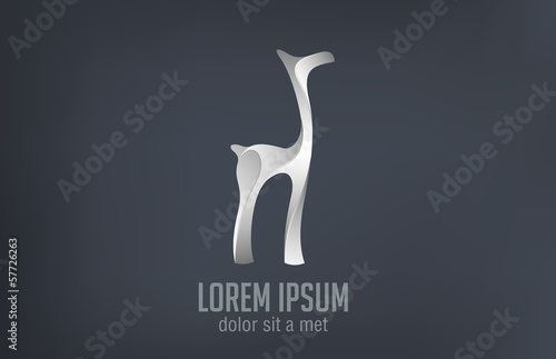 Logo Fashion luxury jewelry Deer metal abstract design