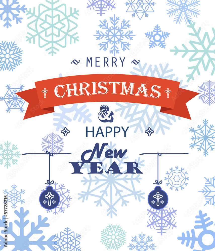 Fototapeta premium Merry Christmas! Greeting card