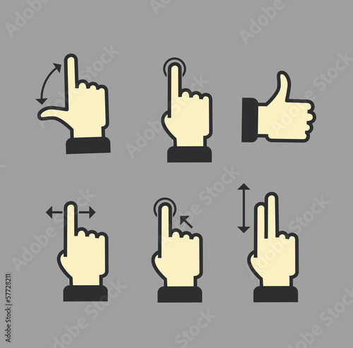 Guide with basic gestures to work with modern gadgets