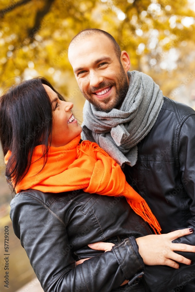Happy middle-aged couple outdoors Happy middle-aged couple outdoors