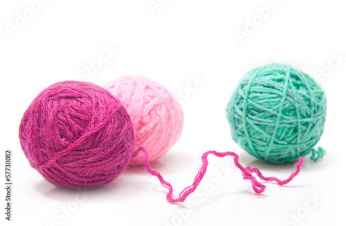 Balls of yarn for knitting isolated