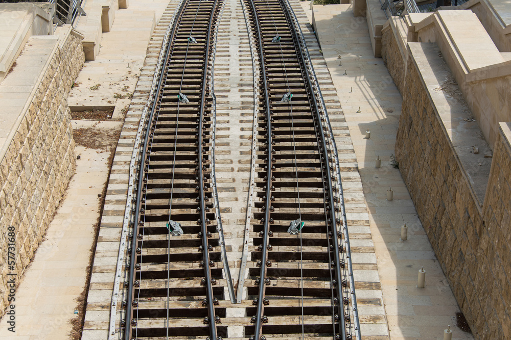 Rail tracks in bright summer day Rail tracks in bright summer day