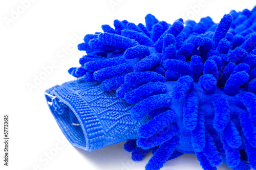 Blue glove close up