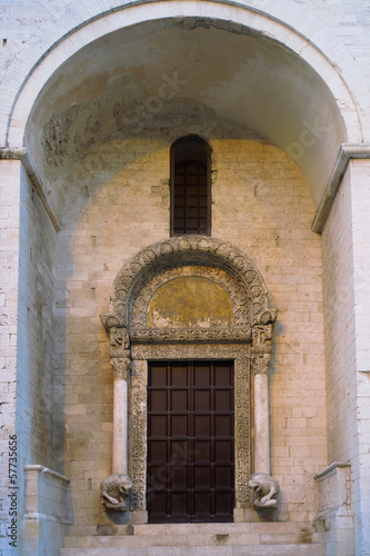 Lion Portal. St. Nicholas Basilica. Bari. Apulia.