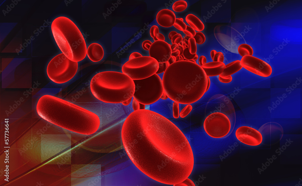 streaming blood cells - obrazy, fototapety, plakaty 