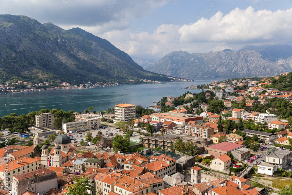 View of bay and town of Kotor