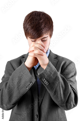 Young businessman in thinking