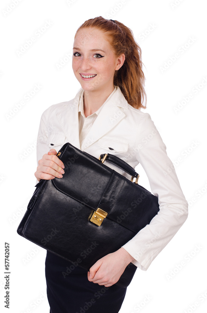 Young businesswoman isolated on white Young businesswoman isolated on white