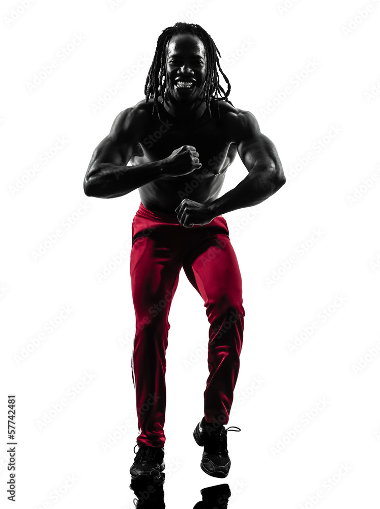 african man exercising fitness zumba dancing silhouette african man exercising fitness zumba dancing silhouette