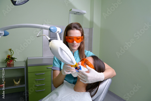 Laser teeth whitening in the dental office