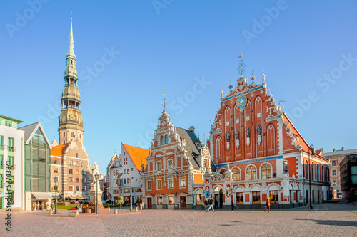 Town Hall Square in Riga, the capital of Latvia photo