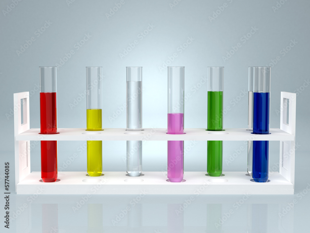 Test-tube with color liquid . Computer generated Test-tube with color liquid . Computer generated