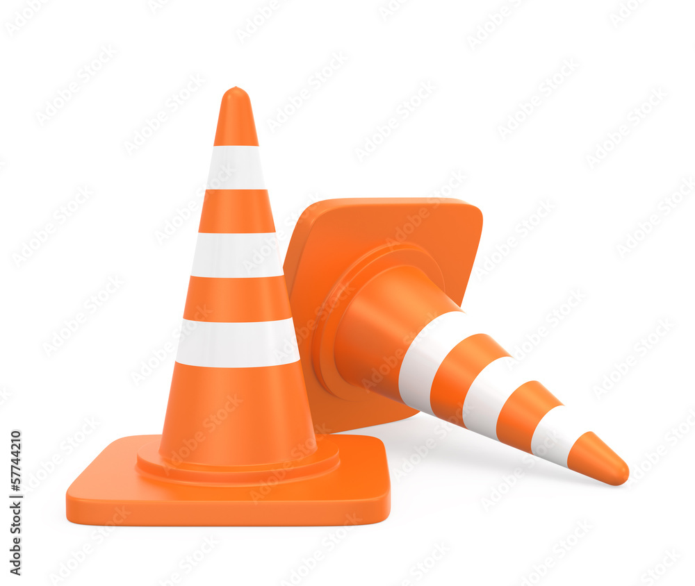 Pair orange traffic cone