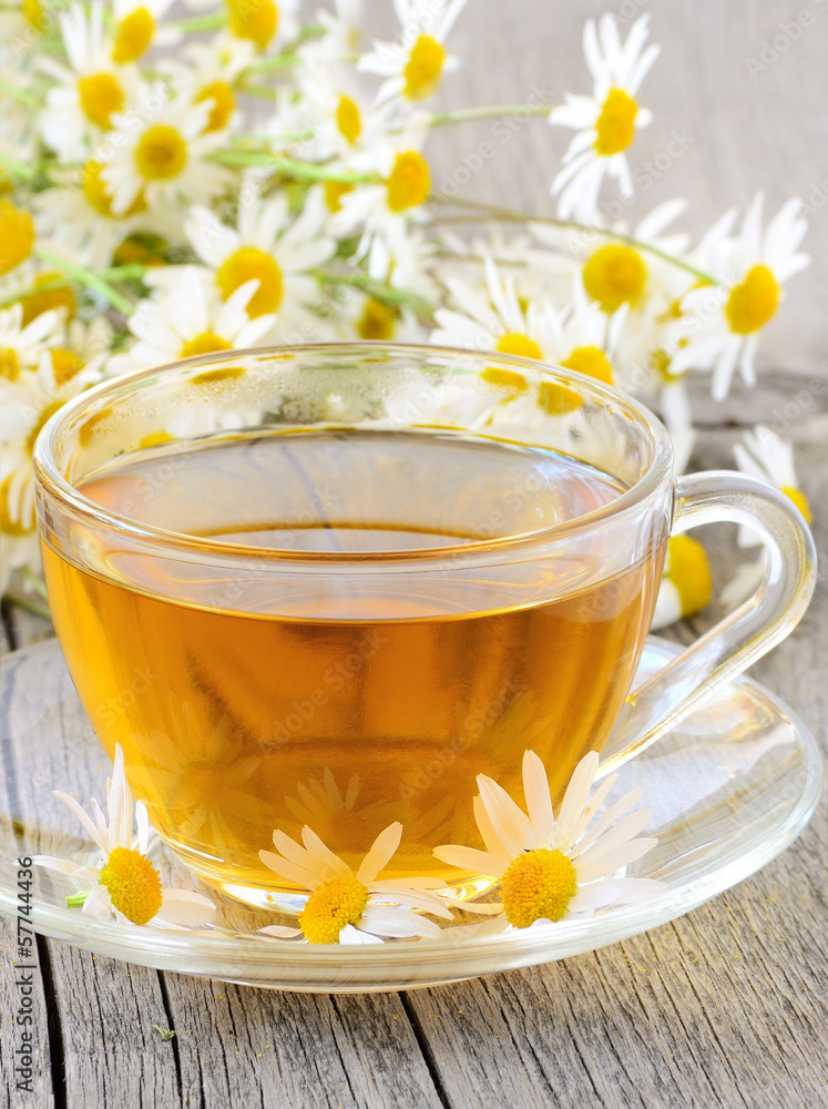 Cup of tea with chamomile flowers Cup of tea with chamomile flowers