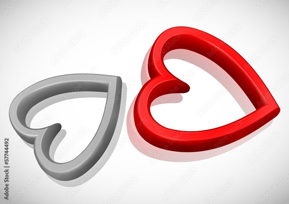Abstract Concept With Red Hearts. Abstract Concept With Red Hearts.