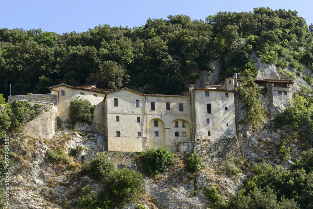 steep side of Greccio Franciscan monastery, Rieti