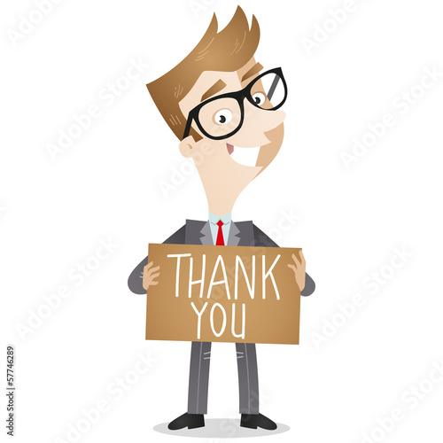 Businessman, sign, THANK YOU