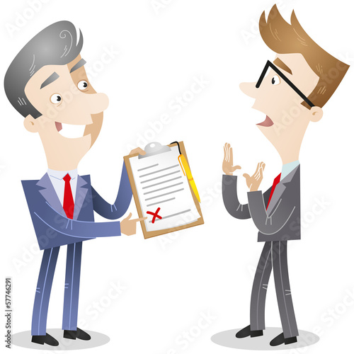 Business people, refusing to sign contract