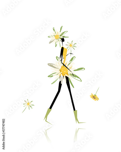 Floral girl for your design