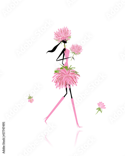 Floral girl for your design