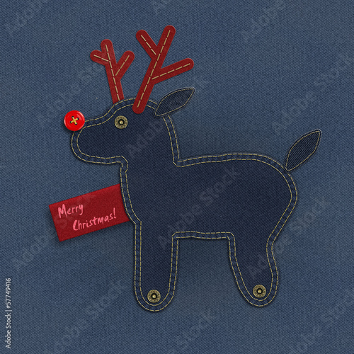 Denim Christmas reindeer photo