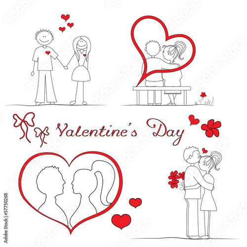 Young Couple On Valentine's Day Isolated