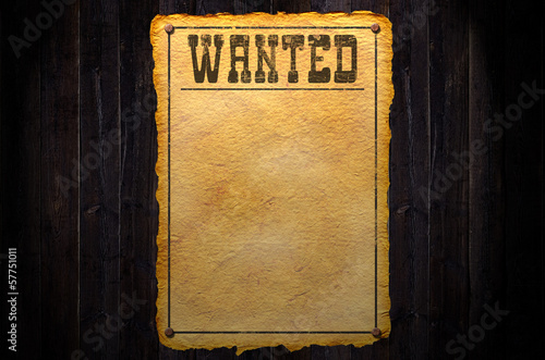 Wanted auf Holz Hintergrund