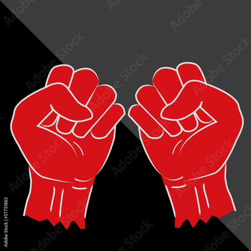 Clenched fist hand vector. Victory, revolt concept