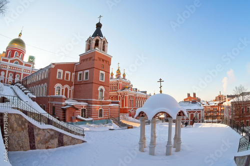 Iversky monastery in Samara, Russia. Winter photo