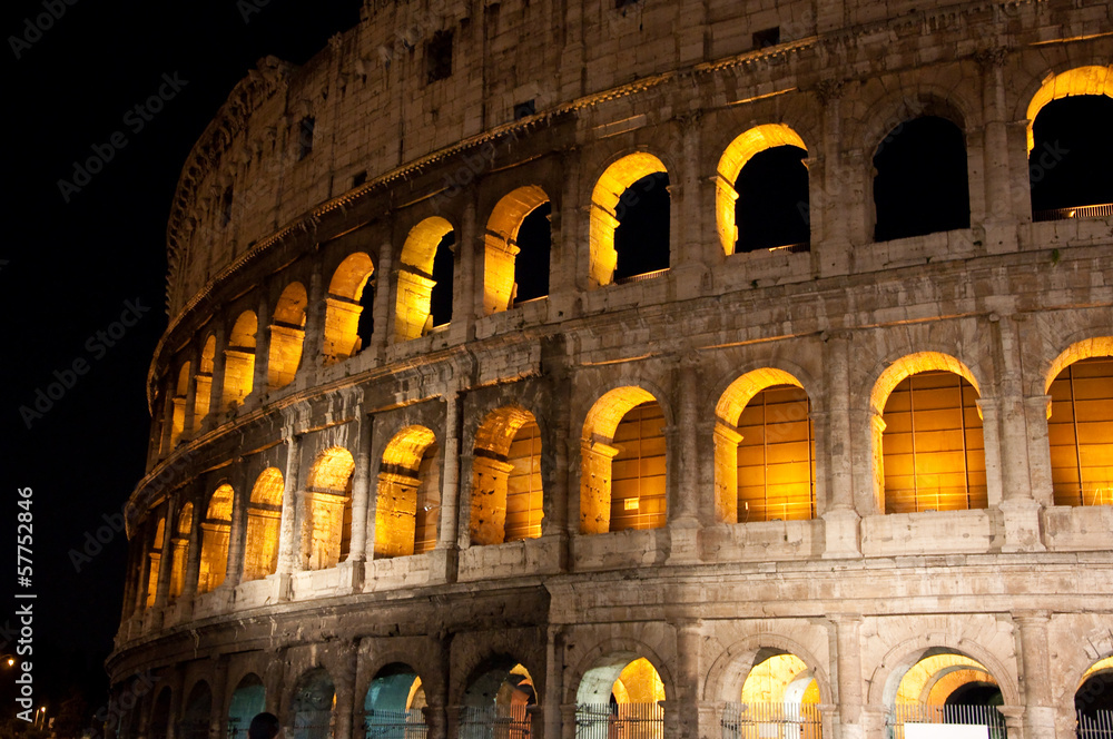The Colosseum at the night. Rome, Italy.