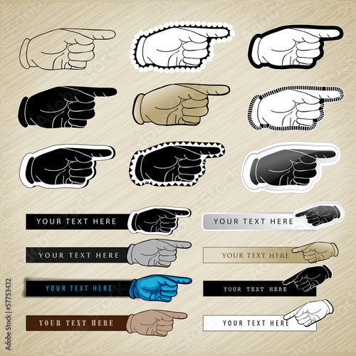 Pointing Hands Isolated On Brown Background