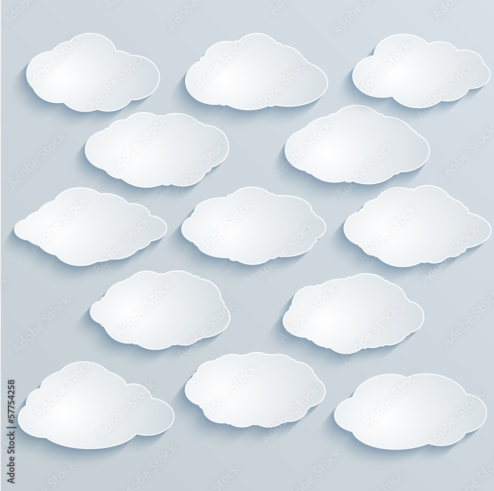 Abstract paper speech bubbles. Abstract paper speech bubbles.