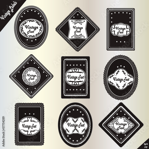 Labels In Retro And Vintage Style Isolated On Gray Background.