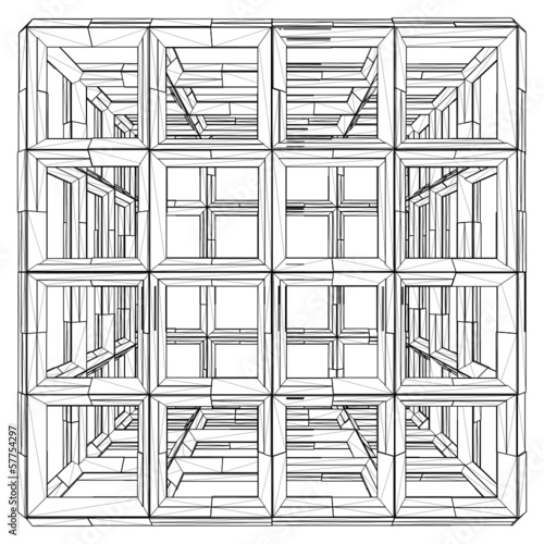 Cage Box Cube Vector