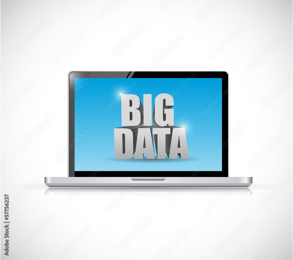 Fototapeta premium laptop and big data message illustration design