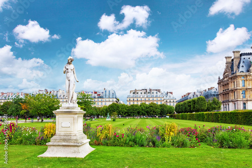Sculpture and statues in Garden of Tuileries. photo