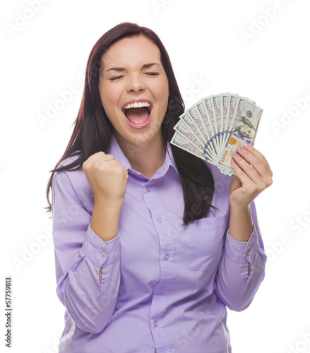 Overjoyed Mixed Race Teen H...
