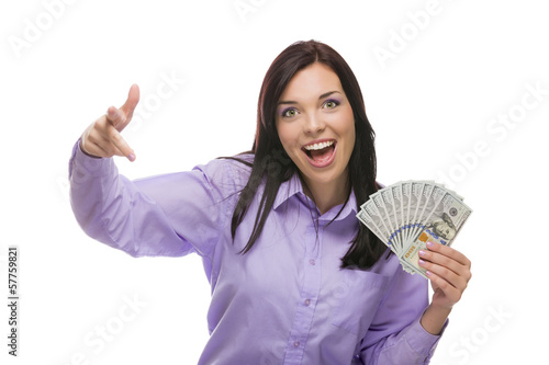 Mixed Race Woman Holding th...