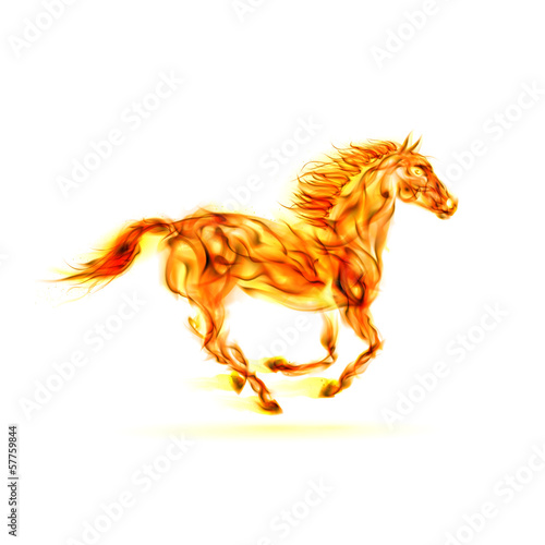 Running fire horse.