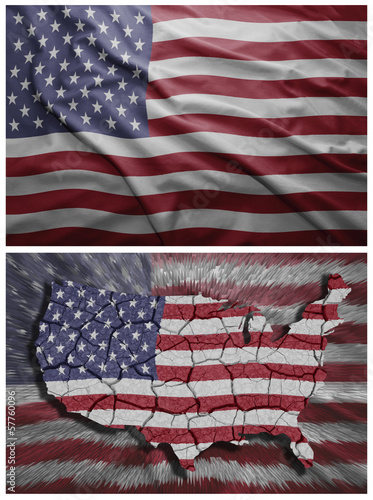USA flag and map collage
