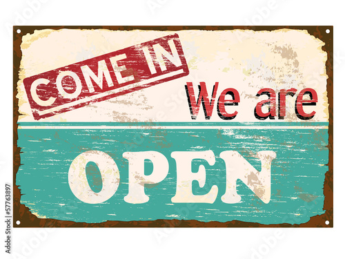 Shop Open Enamel Sign