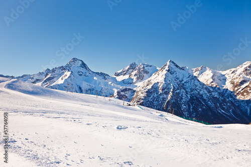 Ski resort in French Alps © sborisov