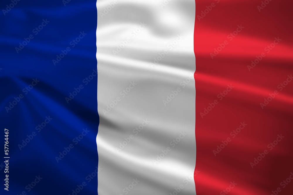 France flag blowing in the wind