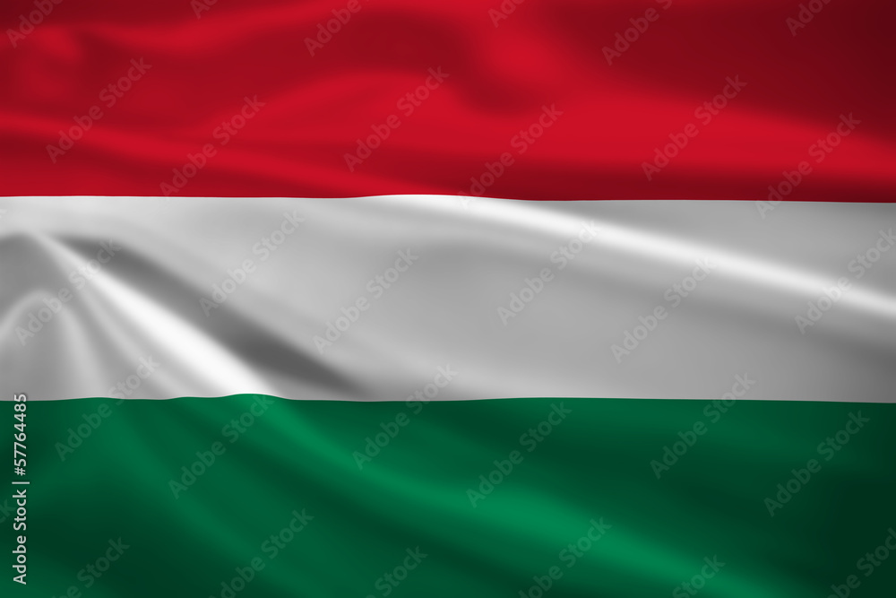 Hungary flag blowing in the wind