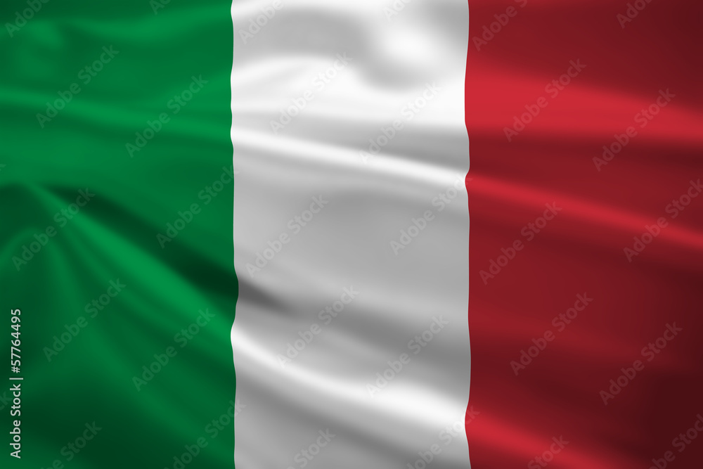 Fototapeta premium Italy flag blowing in the wind