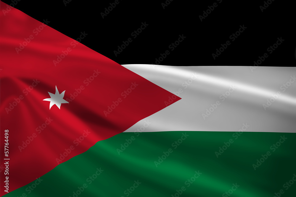Jordan flag blowing in the wind Jordan flag blowing in the wind