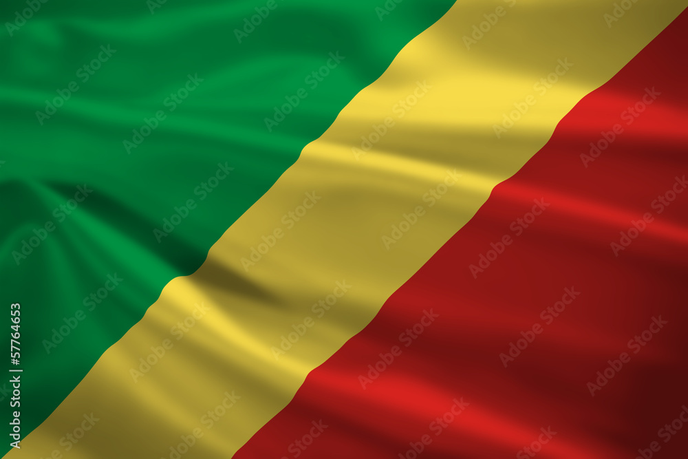 Republic of the Congo flag blowing in the wind